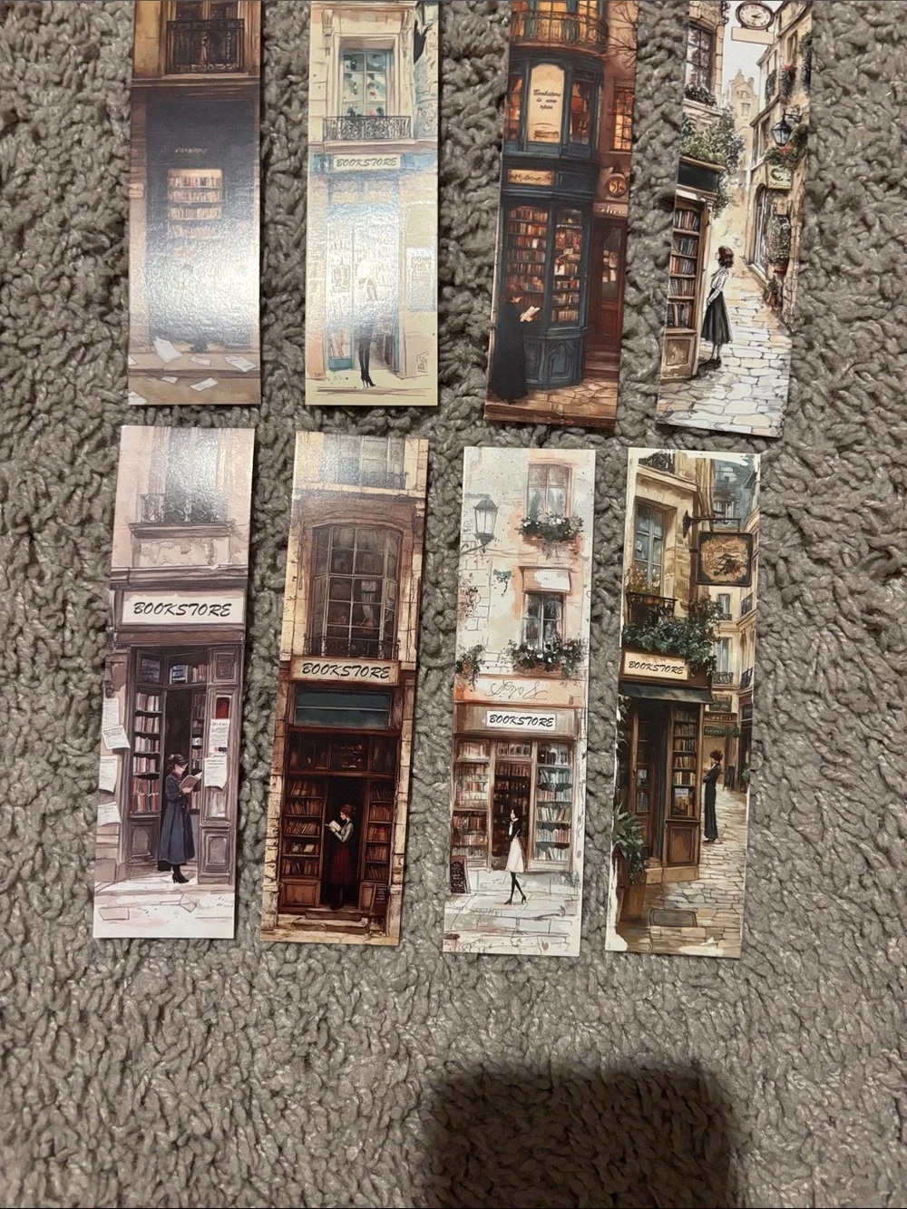 Whimsical bookstore themed bookmark - 8 Piece